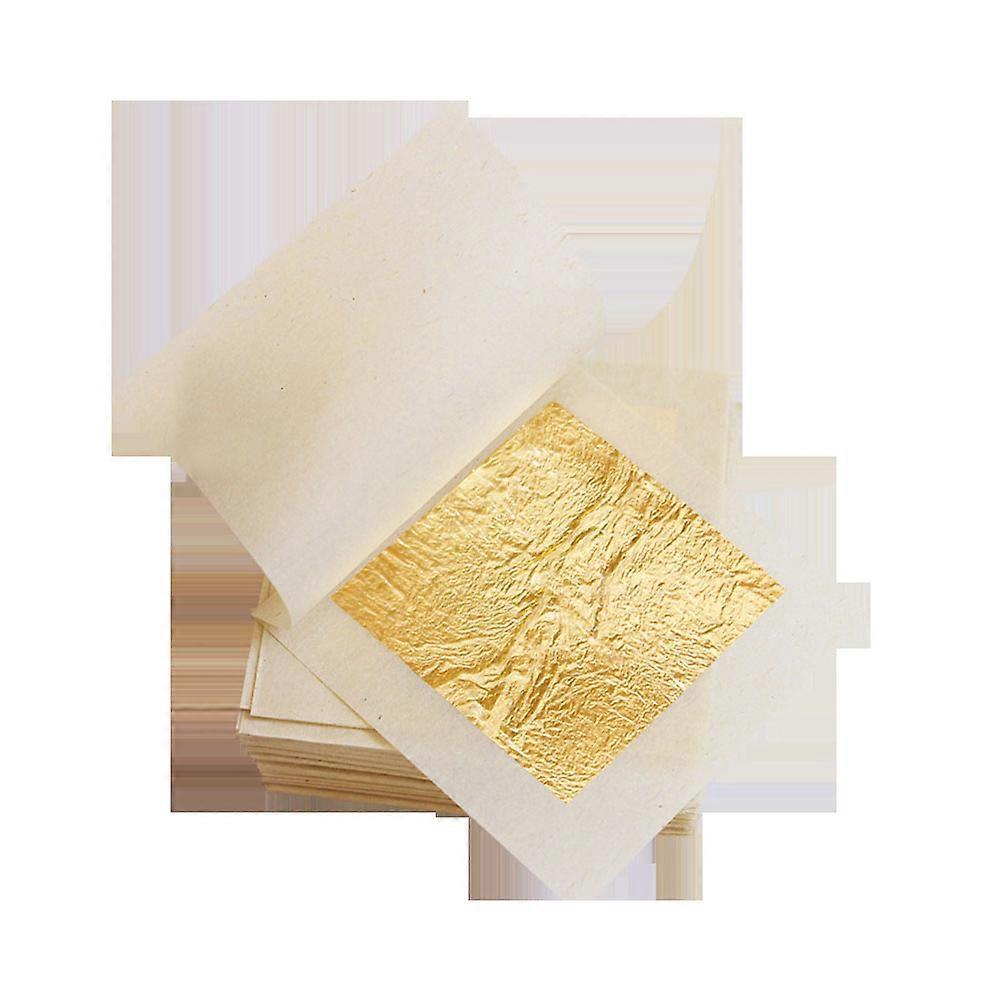 20 Pcs Square Gold Leaf Paper For Artists And Cosmetic Use 4.33x4.33x0.01cm Anti-Oxidation Technology