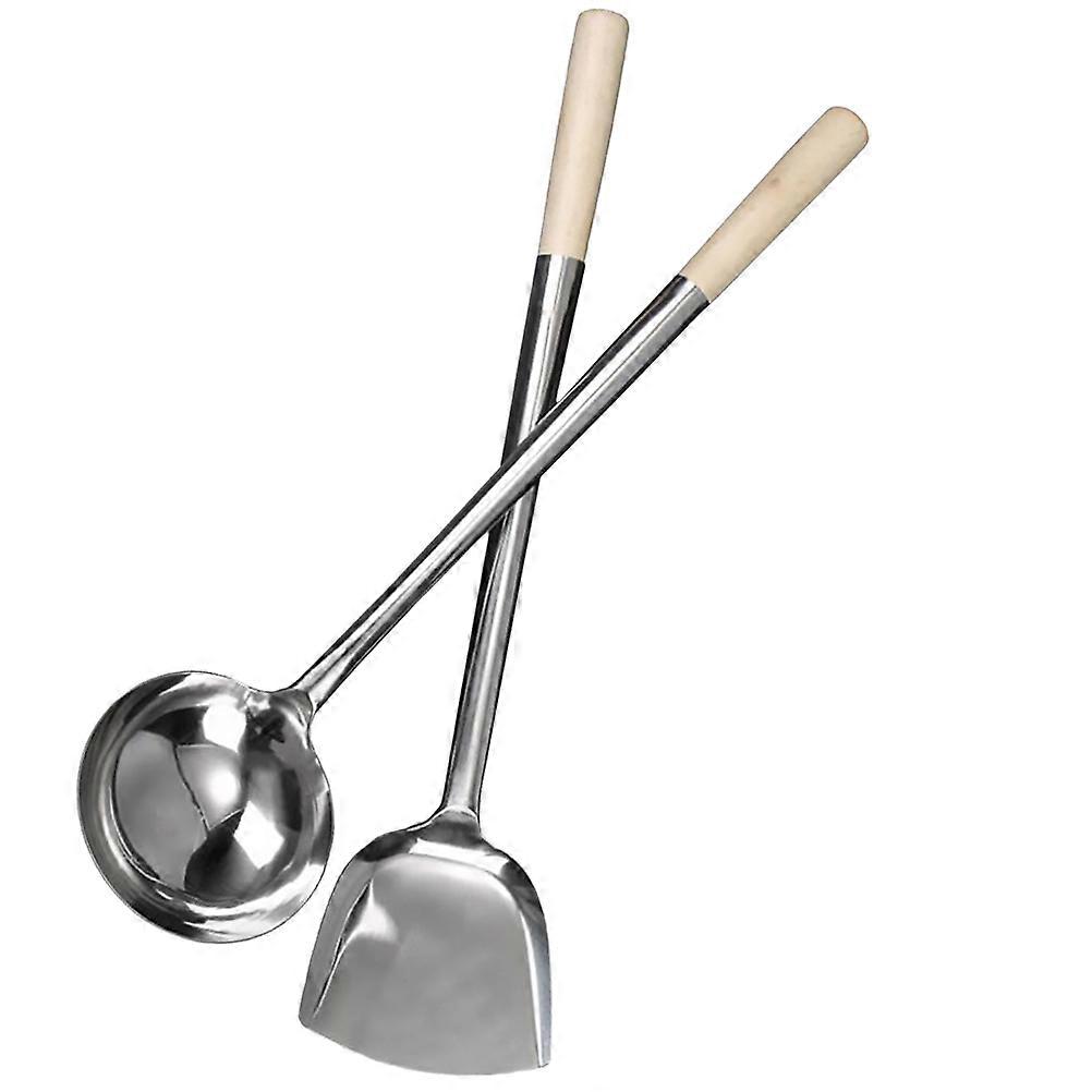 Kitchen Utensils Set Spoon Home Cooking Stirring Serving Food 2Pcs