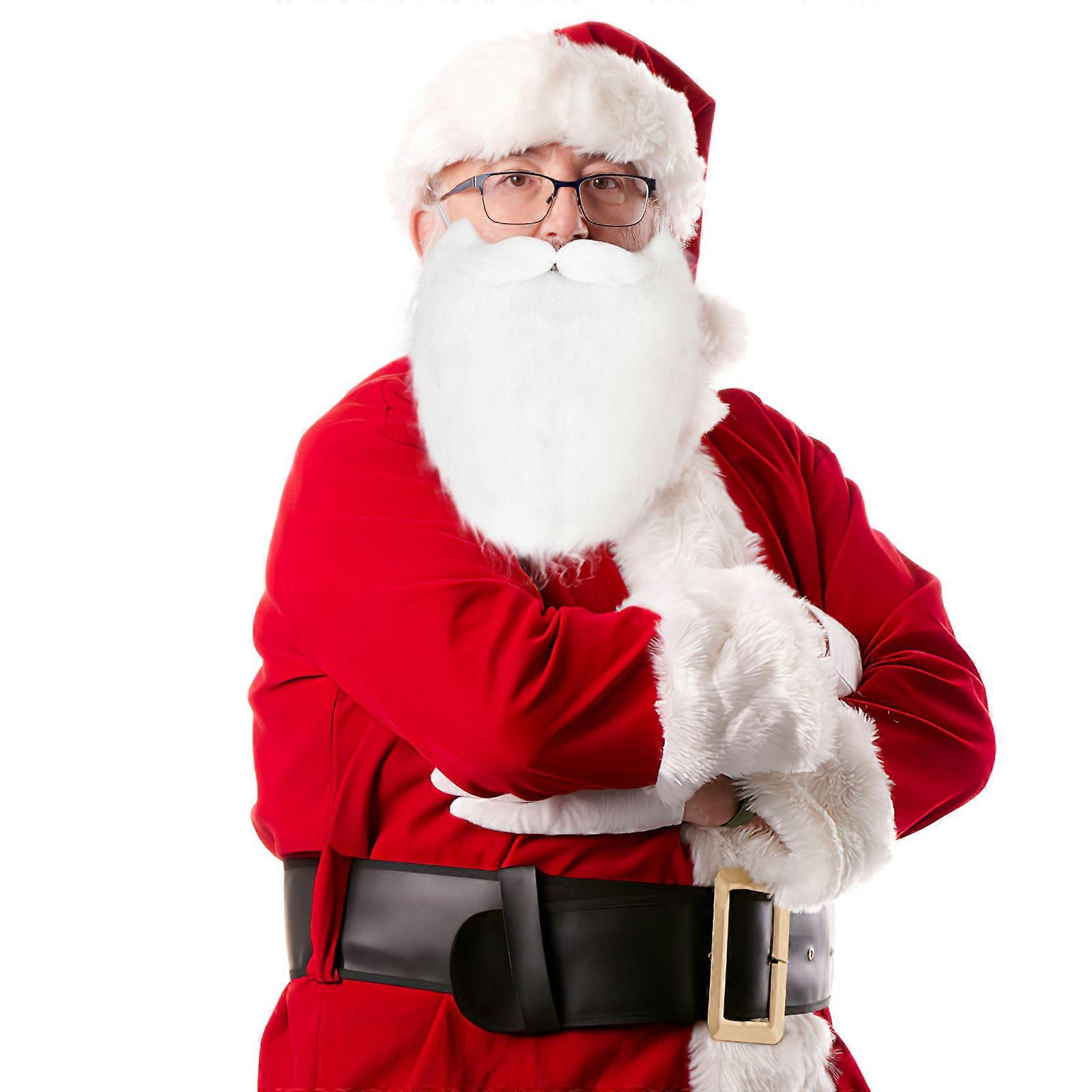 פאת זקן סנטה קלאוס לחג המולד אביזרי ביצועים למבוגרים לבן מתולתל תחפושת אביזר 1 יחידות
