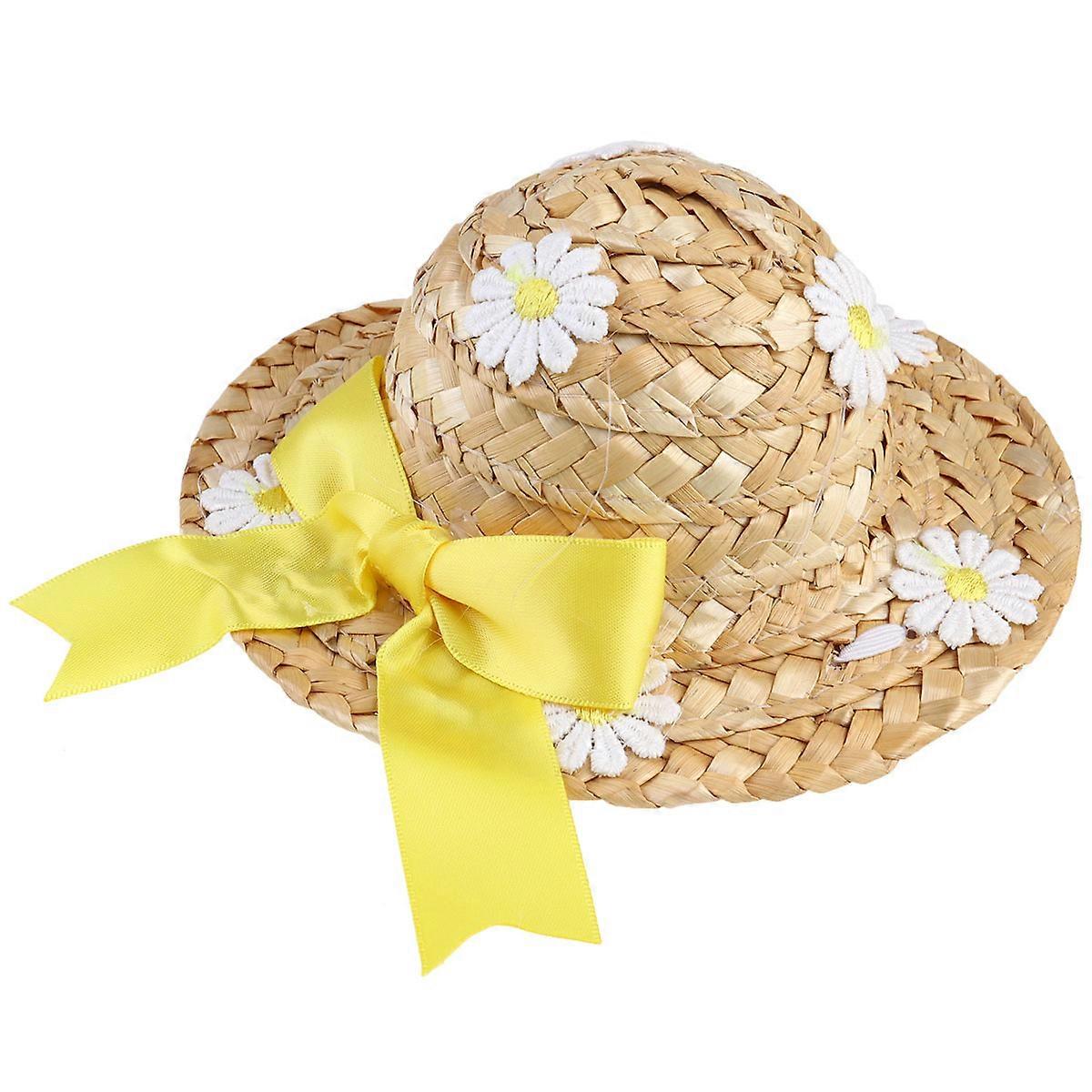 Woven Hat for Sun Block 2Pcs Cat Hat Yellow Style