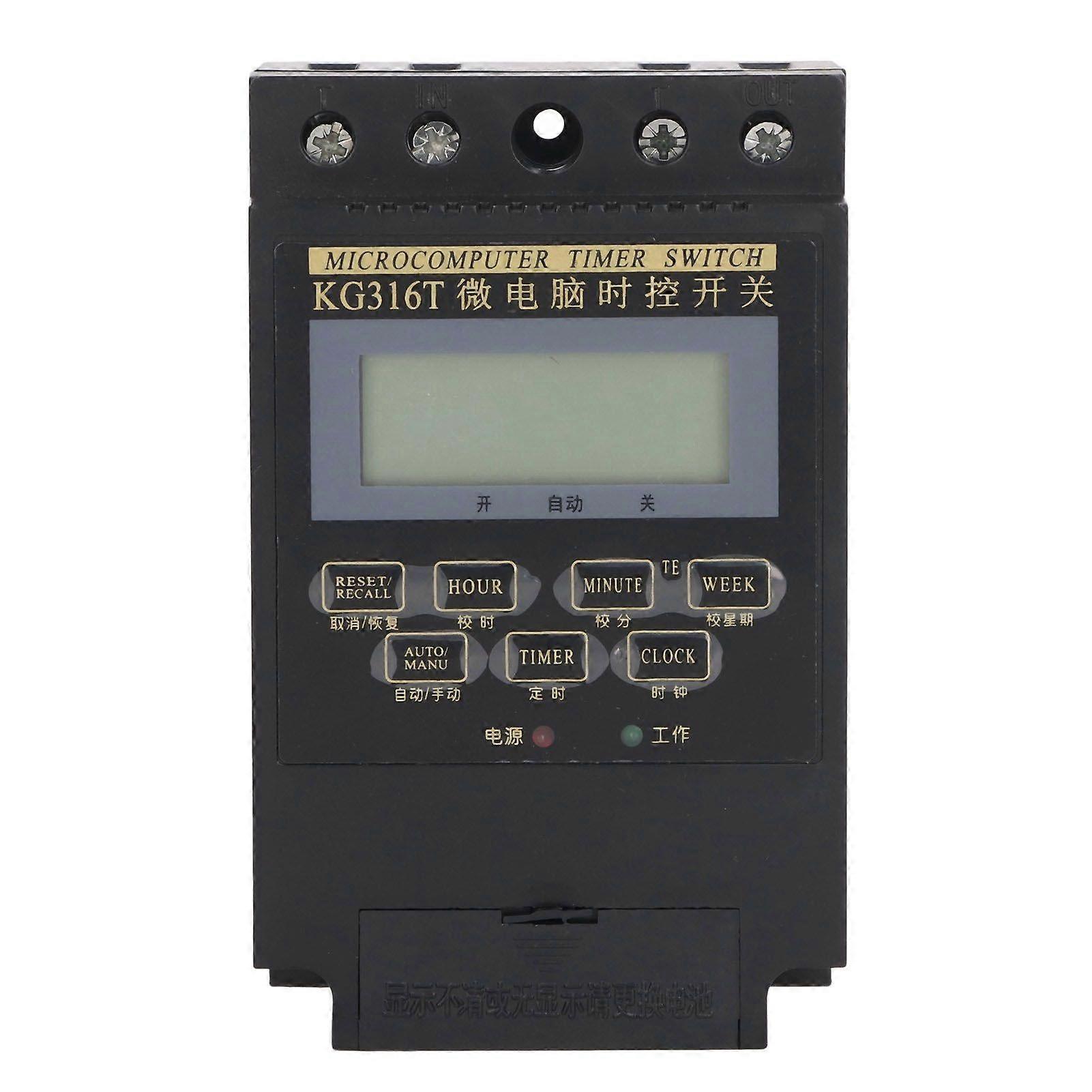 Programmable Timer Switch Auto Timing Electronic Time Control Switch with Capacitor for Street Lamp Black