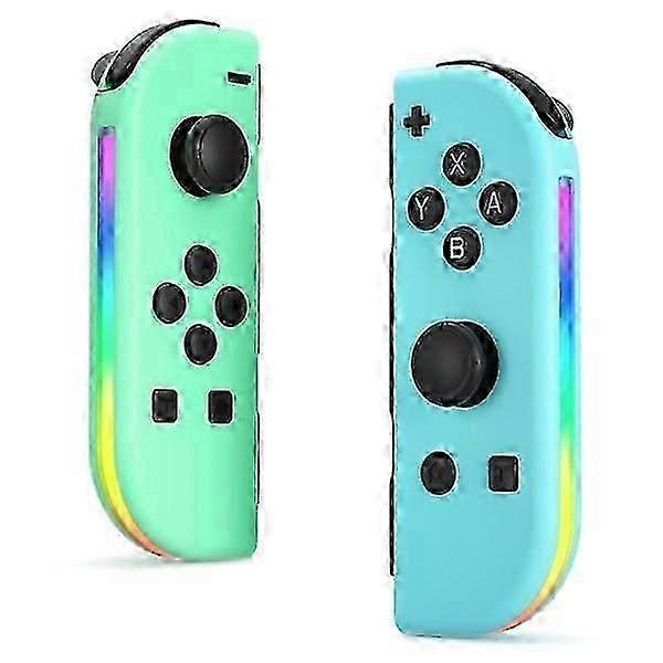 Kontroler bezprzewodowy kompatybilny z Nintendo Switch, Oled, Lite Gamepad Joystick (L/P) Zamiennik z RGB Prawy Zielony + Niebieski