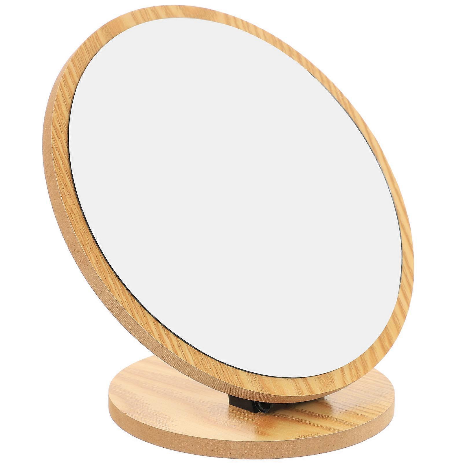 Wooden Makeup Mirror Desktop Foldable Mirror for 3Pcs Use At Home