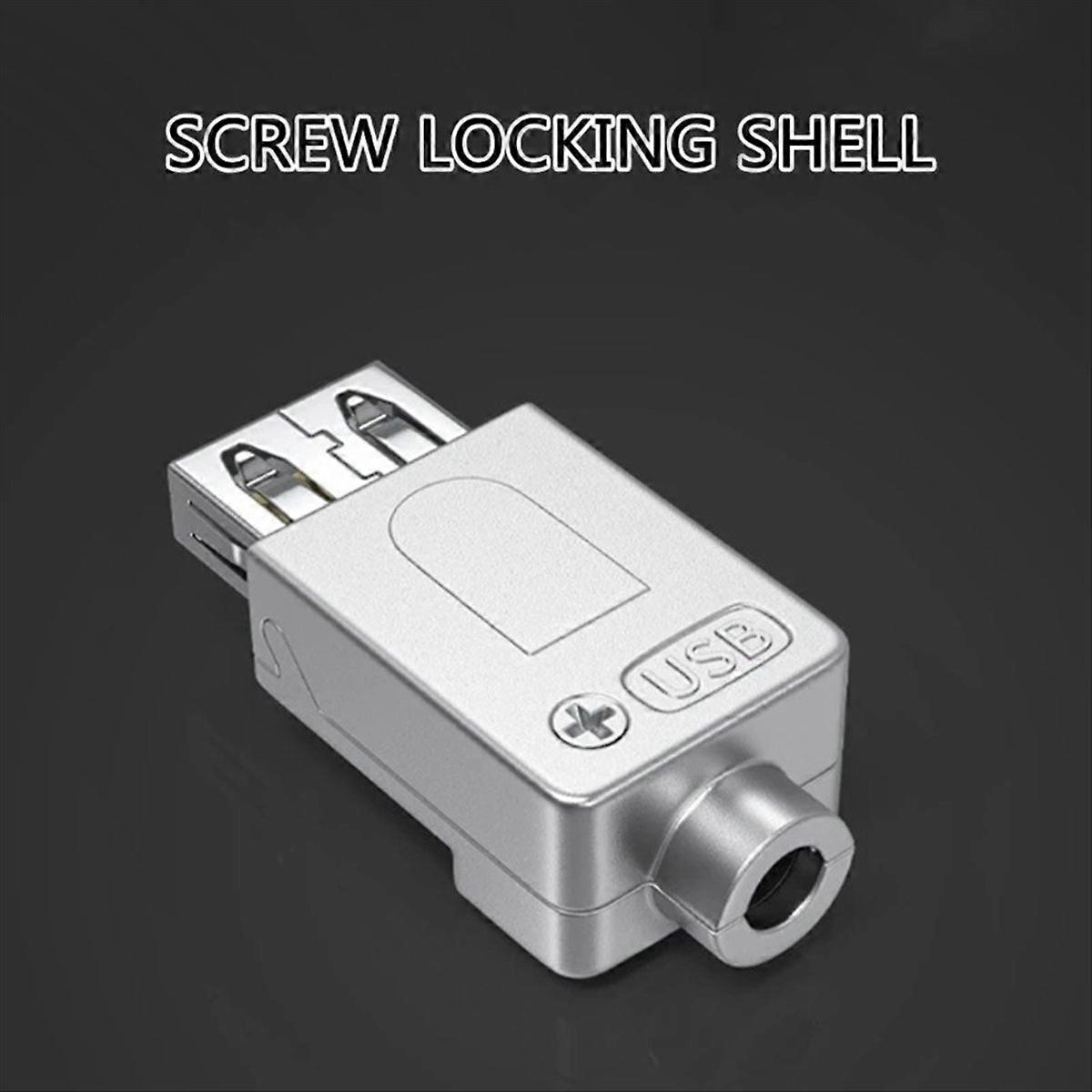 USB2.0 Solderless Adapter Metal Case USB 2.0 Terminal Block Data Connector USB Screw Terminal Board Plug Female