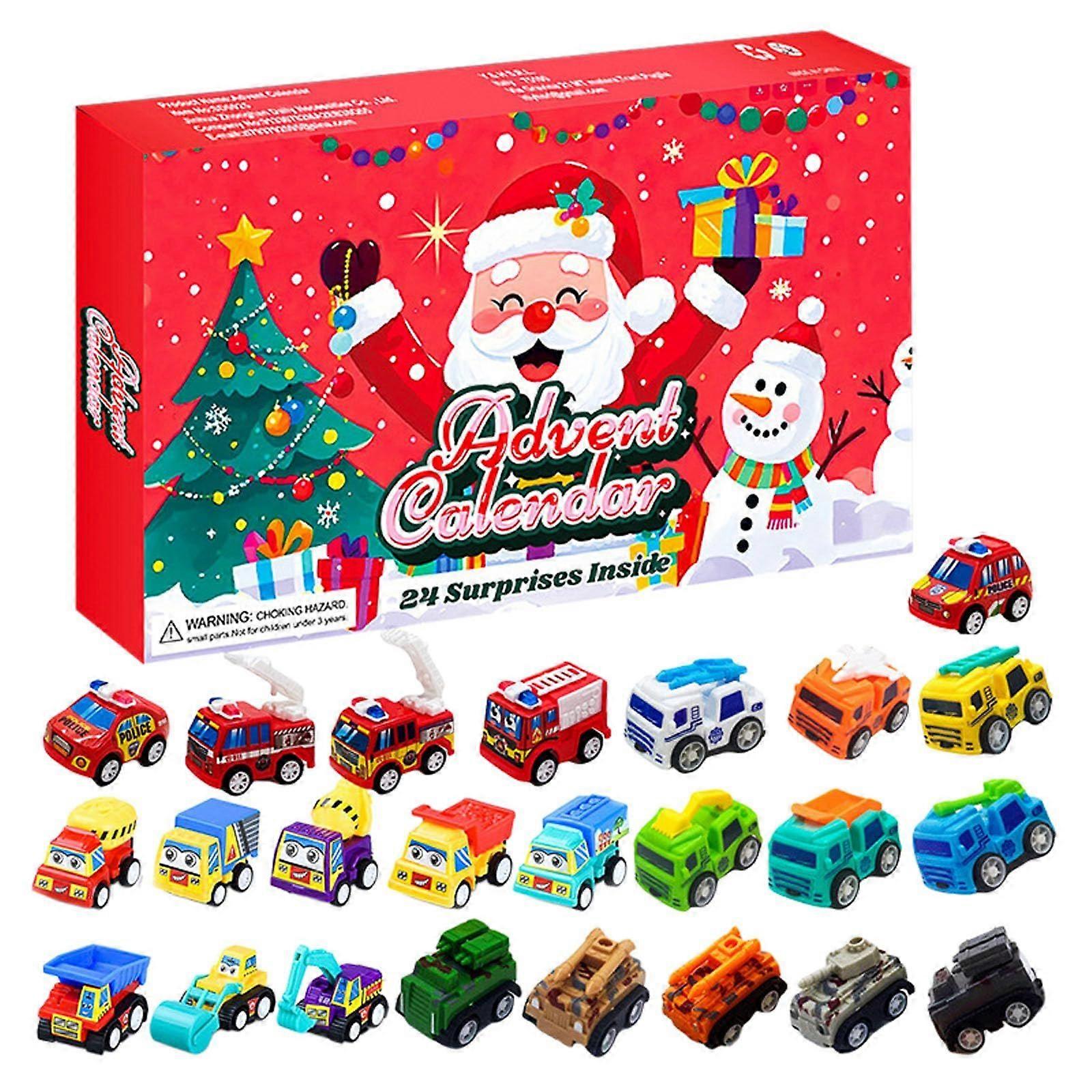2025 Christmas Advent Calendar with 24 - Day Surprise Countdown - Mini Cars Included, Festive Countdown Calendar & Tree Ornaments Set for Holiday Fun