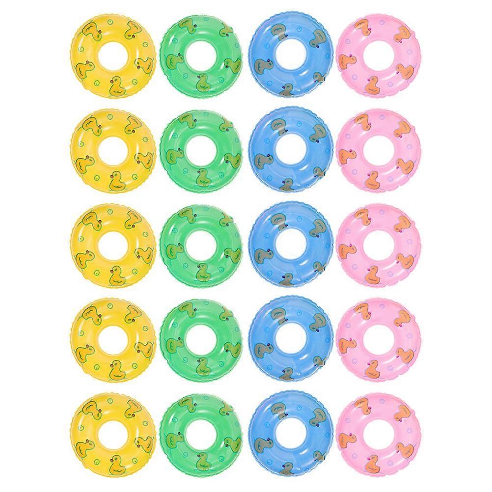 Swimming Ring Mini Swim Rings Ornaments 80Pcs Assorted Color Decorative Models