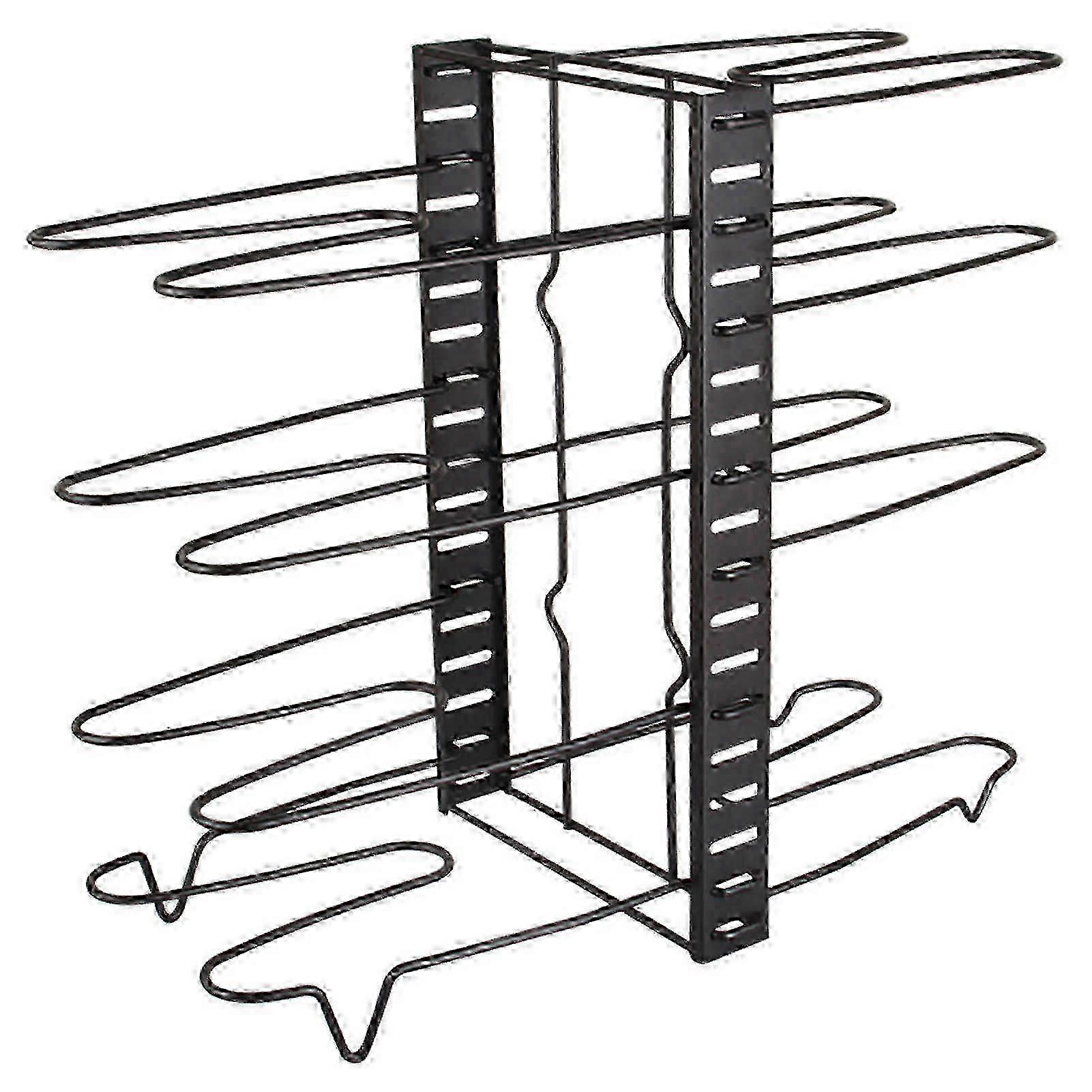 8-Layer Adjustable Pan Stand with Strong Bearing Capacity, Stable Support for Pot and Pan Storage Shelf Rack in Black 26s