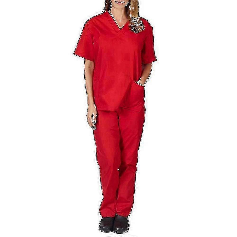 Unisex Medical Scrub Top Pants Set For Doctor Nurse Dentist Uniform