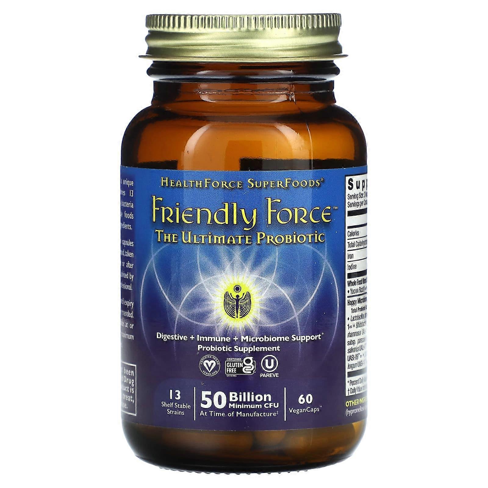 Friendly Force, The Ultimate Probiotic, 60 Vegan Caps