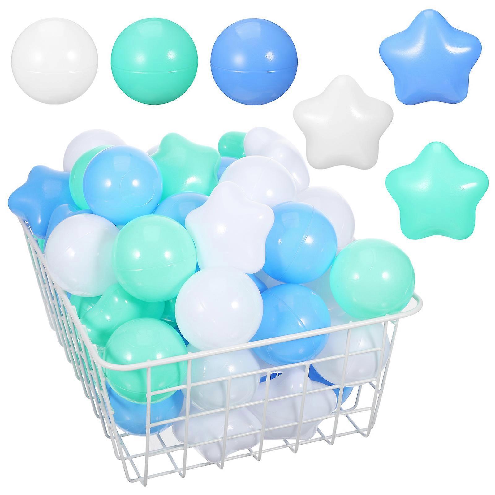 Ocean and Pool Balls Plastic Balls for Playing 300Pcs Round and Star Shapes