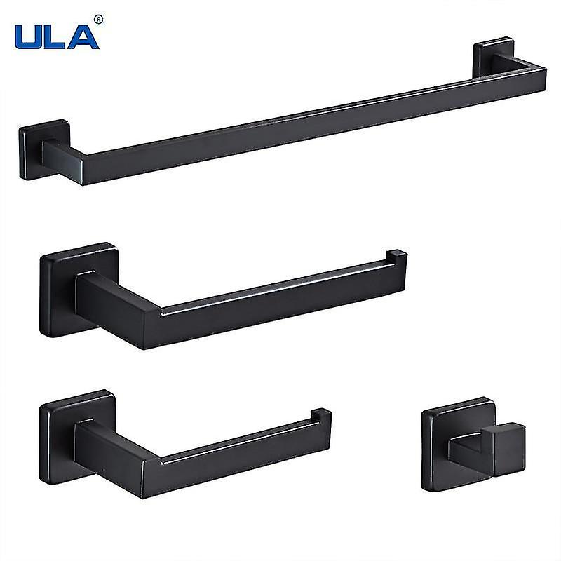 Bathroom Accessory Sets 4pcs/set Bathroom Accessories Set Matt Towel Bar Robe Hook Paper Holder Shelf Bathroom Fixture