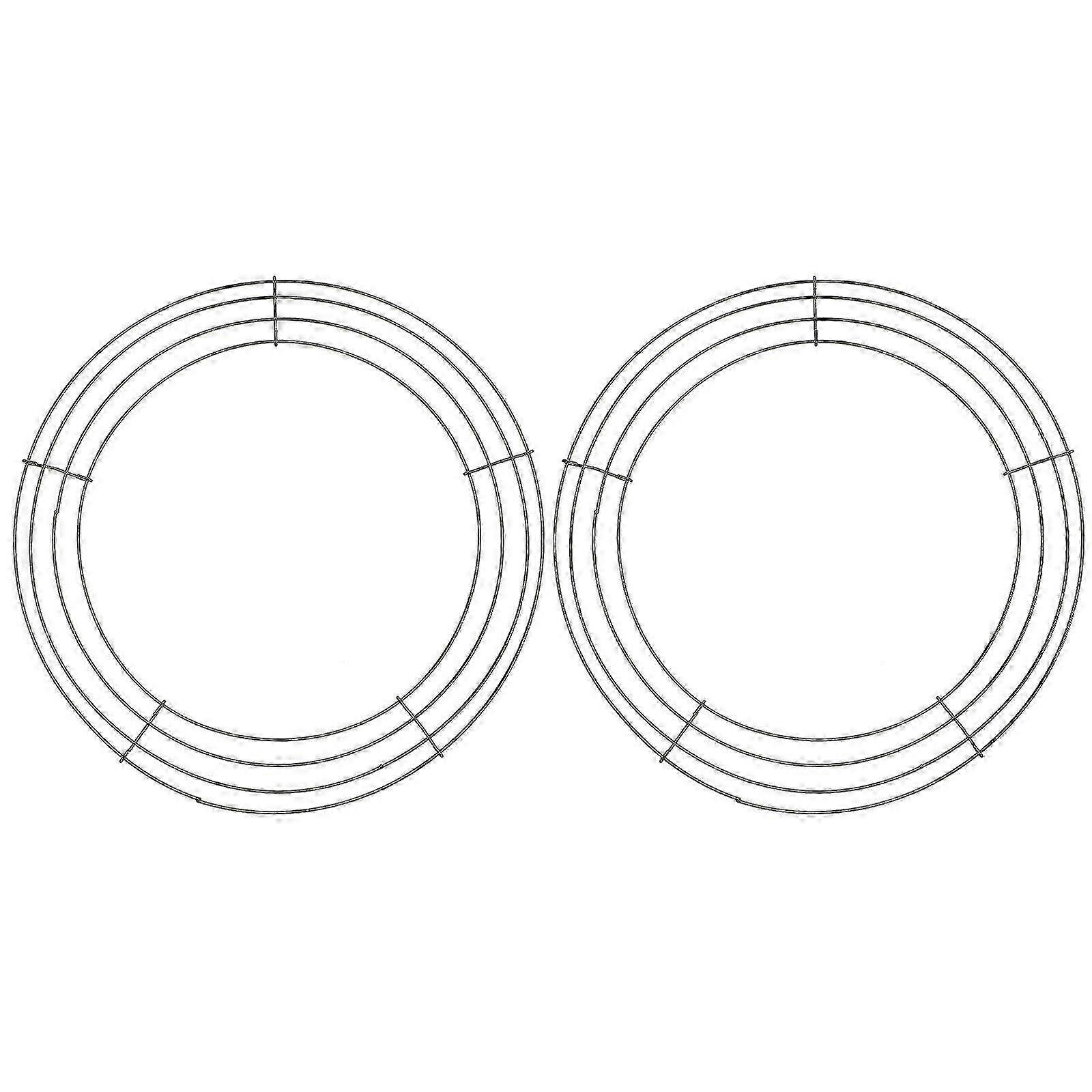 2pcs Wreath Form Round Backdrop Stand Flower Wreath Ring Stand Circle For Decoration Z