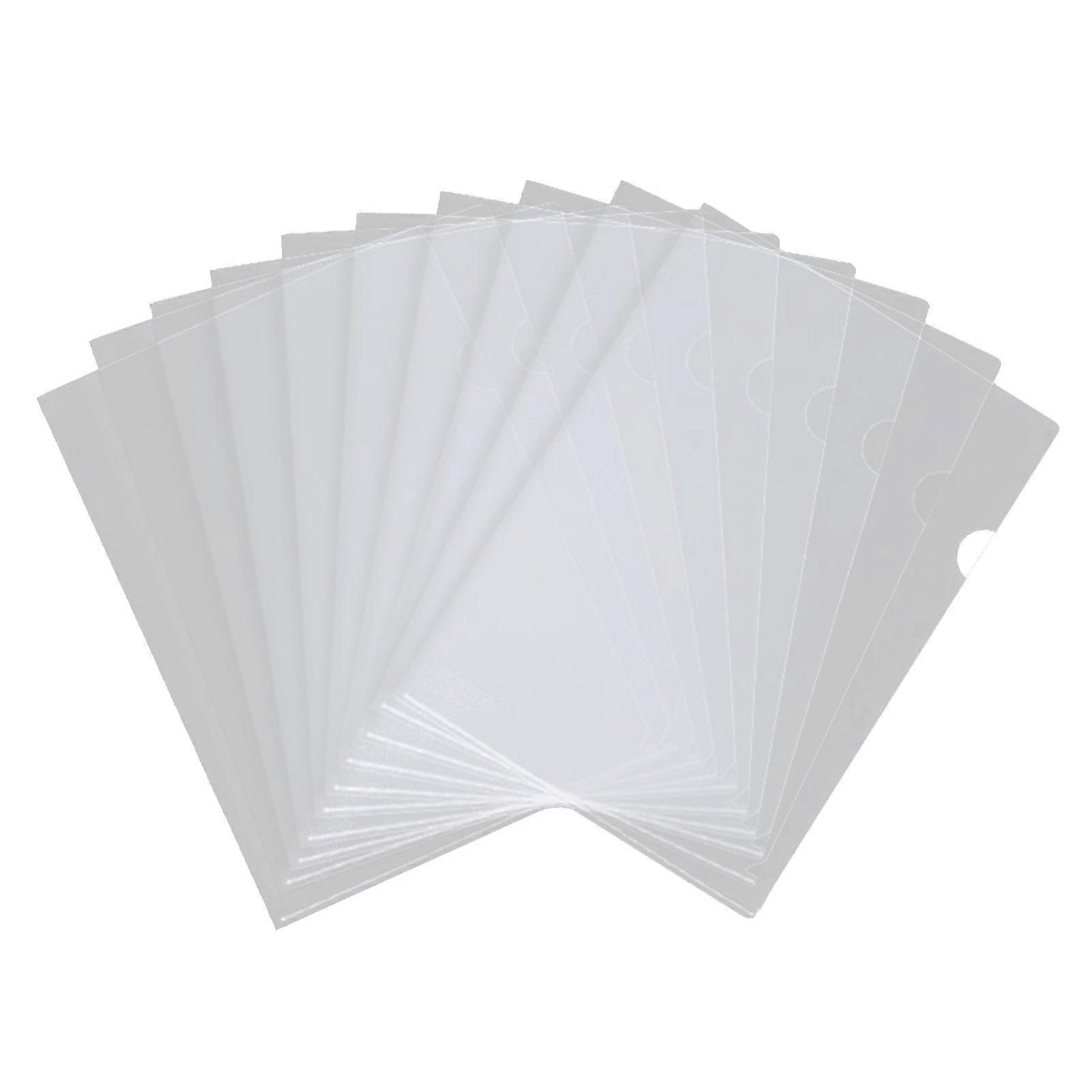 Jikaixiang 30 Pcs Clear File Folders A4 Letter Size Transparent L-Type Document Case Plastic Paper Sleeves for Office School Supplies
