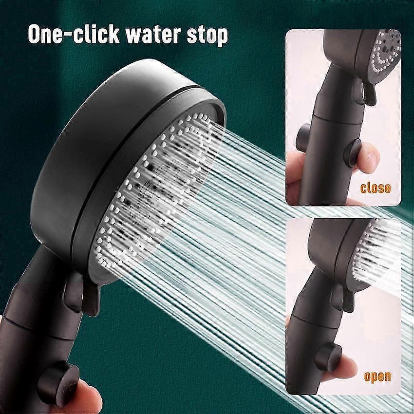 High Pressure Shower Head 5 Modes with Water Saving Button Durable Bathroom Supplies