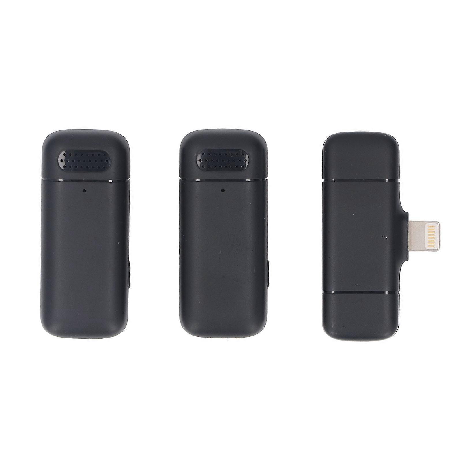 Wireless Lavalier Mic System with Charging Case 2 Transmitter 1 Receiver Lapel Microphone for IOS 14 13 12 Phone Tablet 