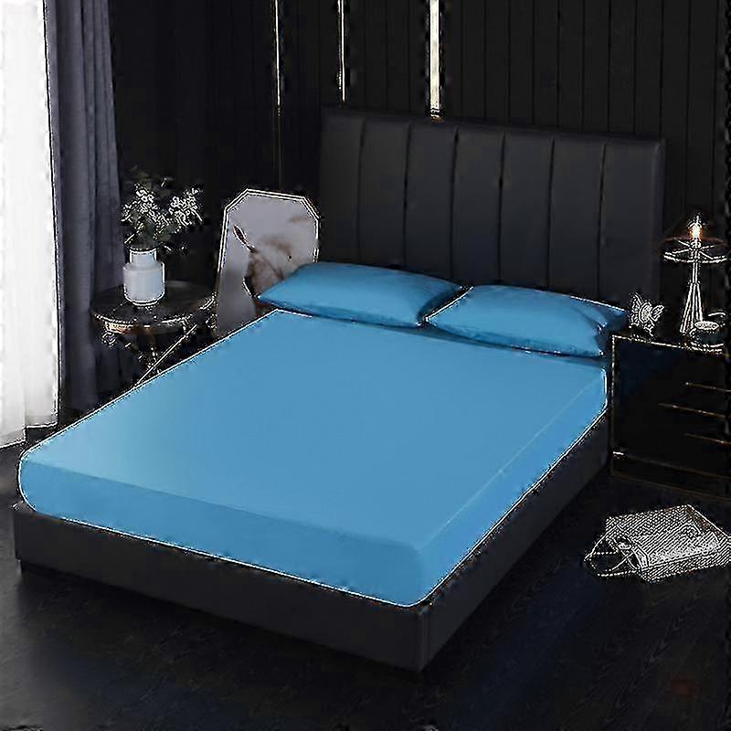 Multi Size Bed Sheet Waterproof Solid Bed Fitted Sheet Mattress Covers Elastic Band For Four Corners (Bed sheets only)