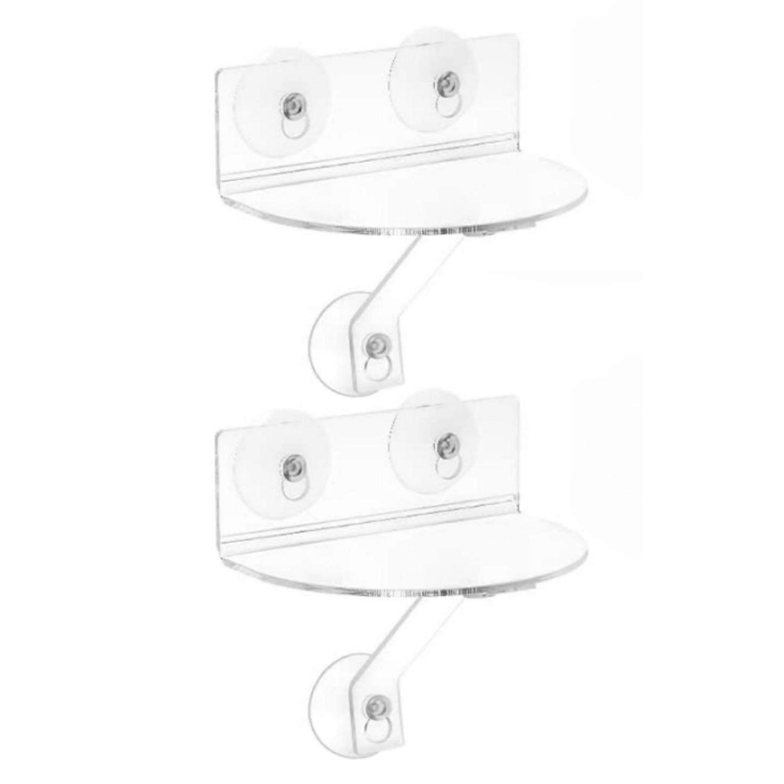 2pcs Suction Cup Acrylic Shelf for Window Display Rack for Herbs and Succulents Space Saving Windowsill Extender Multicolor
