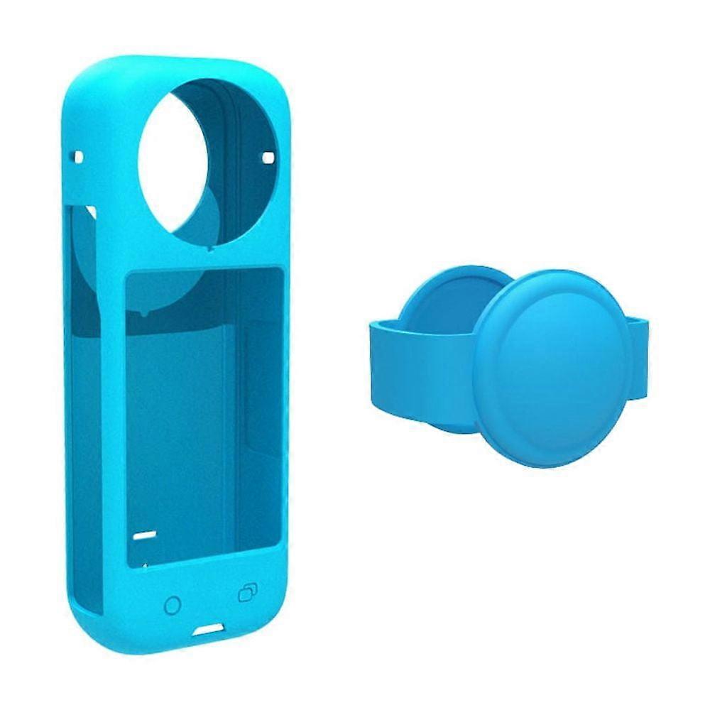 Protective Case Cover + Lens Cap Protector for Insta360 X4,Panoramic Action Camera Accessories,Anti-Scratch Silicone Sleeve Case for Action Camera