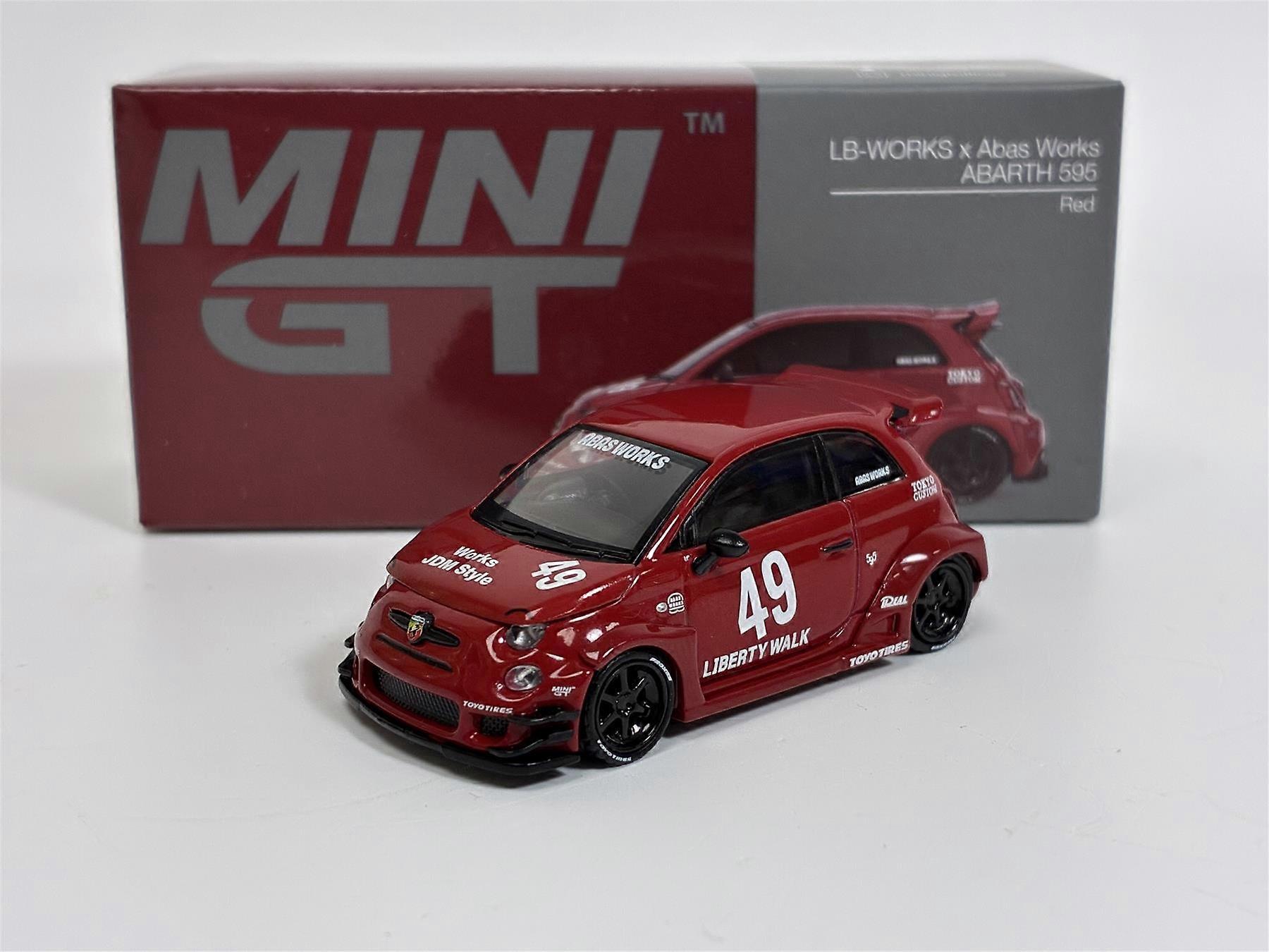 LB Works Abas Works Abarth 595 Red RHD 1:64 Scale Mini GT MGT00963R