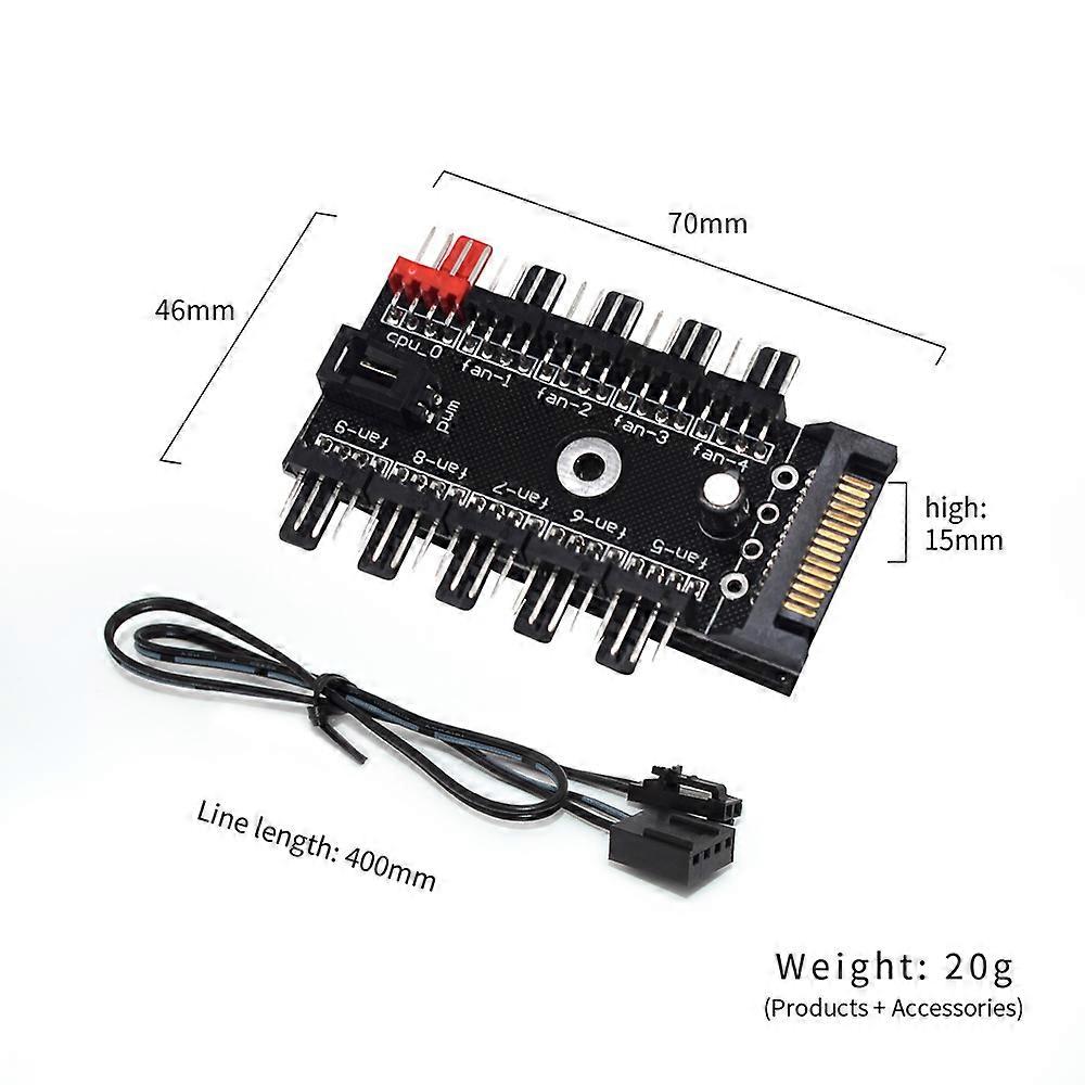 Computer PWM fan synchronization 10-bit hub IDE SATA independent power supply supports 3 4PIN fan