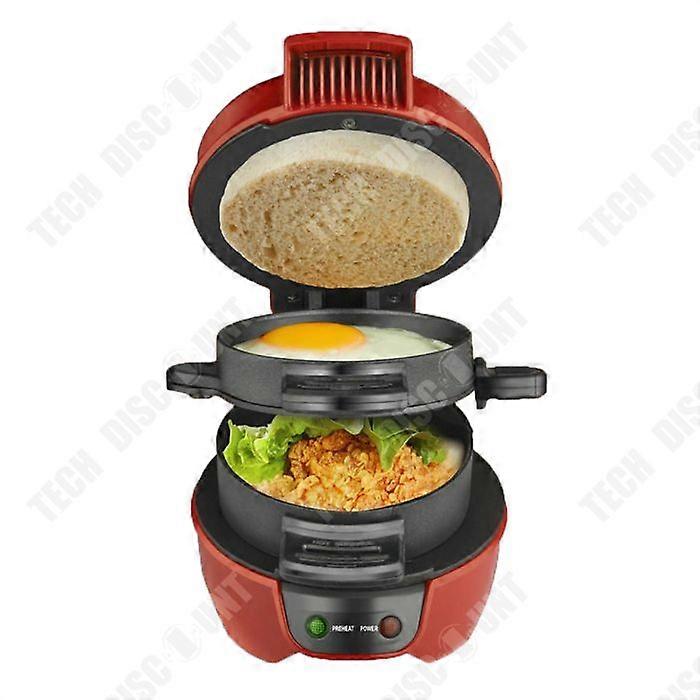 Broodbakmachine - LUNAVO - Rood - 600W - Omelet