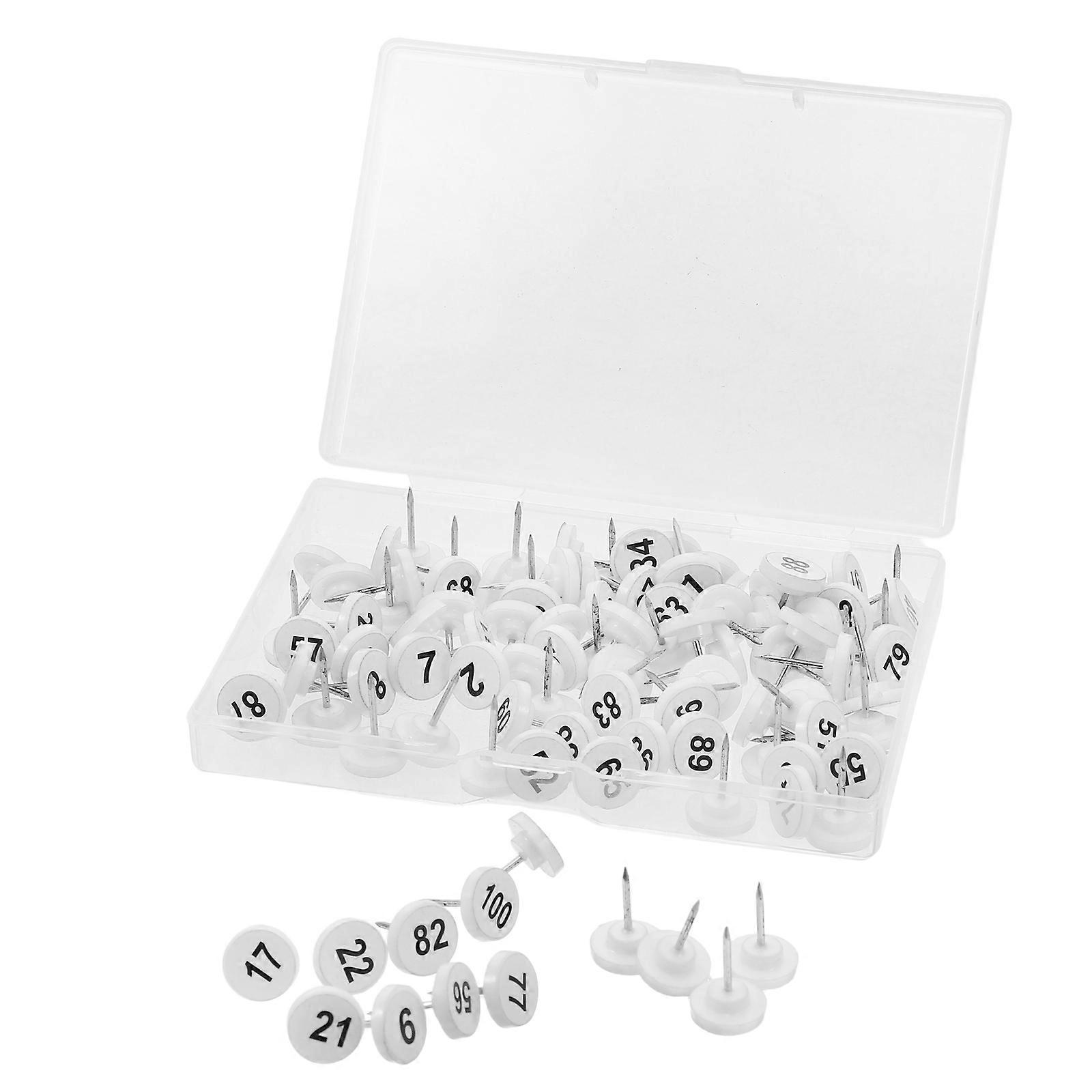 Numbered Pushpin Flat Thumbtacks for Note Display and Learning 100Pcs