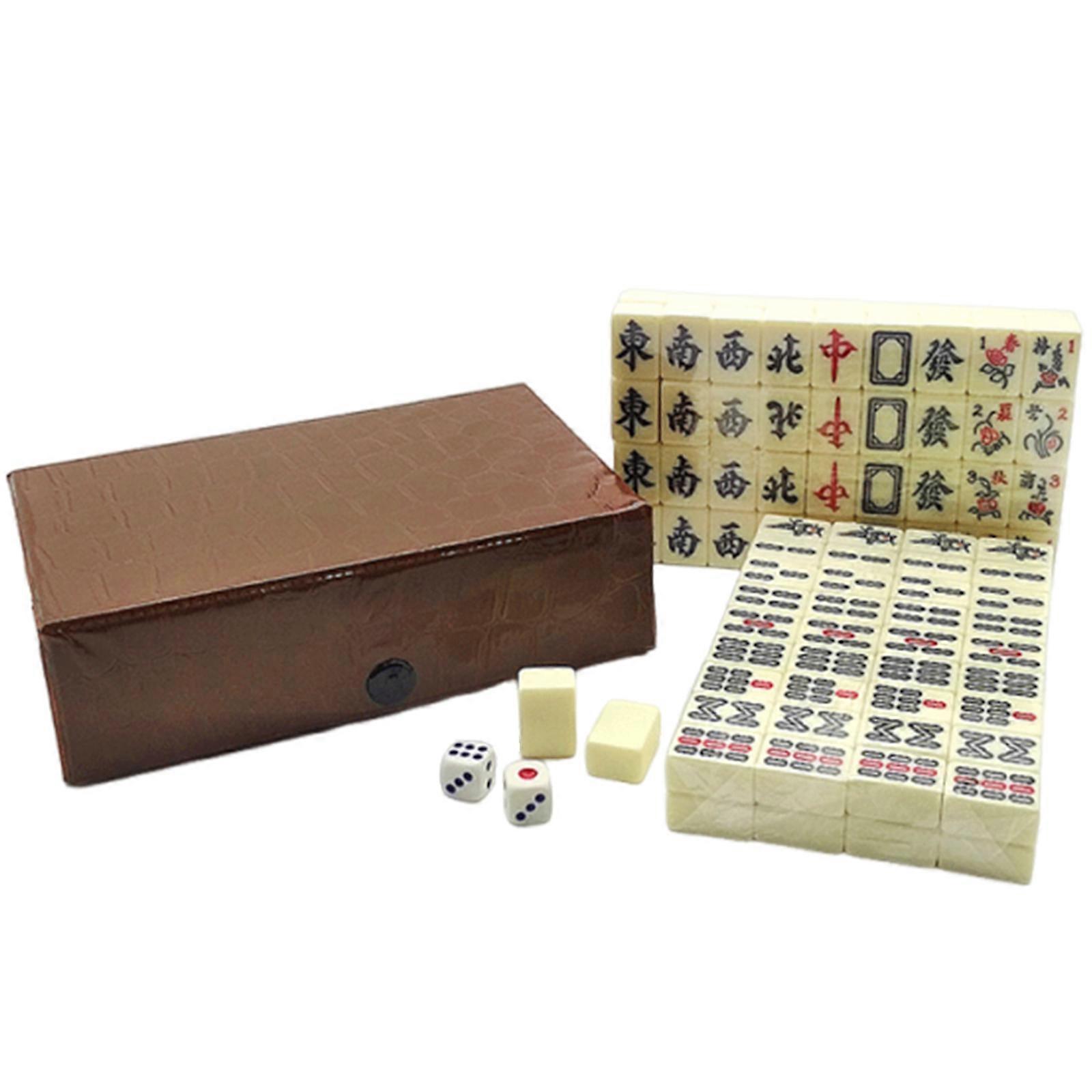 Complete Mahjong Game Set Condensed For Travel Parties And Home Use Multicolor