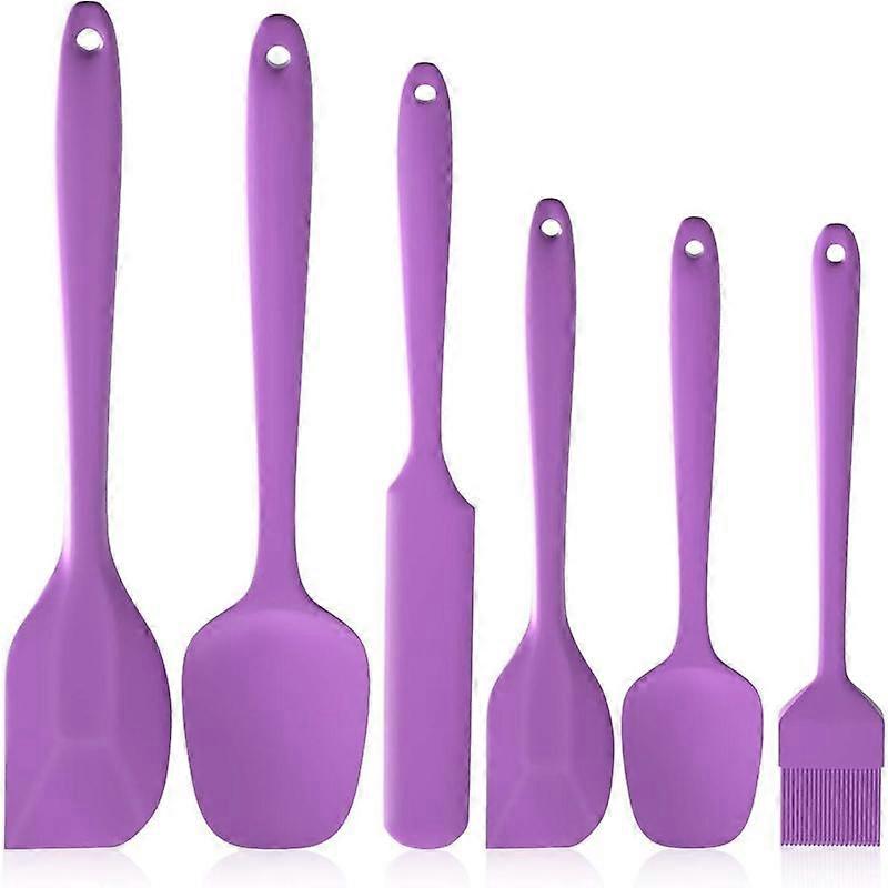 Heat Resistant  Spatulas Set 6 count, Seamless Design Non-Stick Mixing Spatulas with Stainless Steel Core,   Rubber Spatula Baking Cooking U