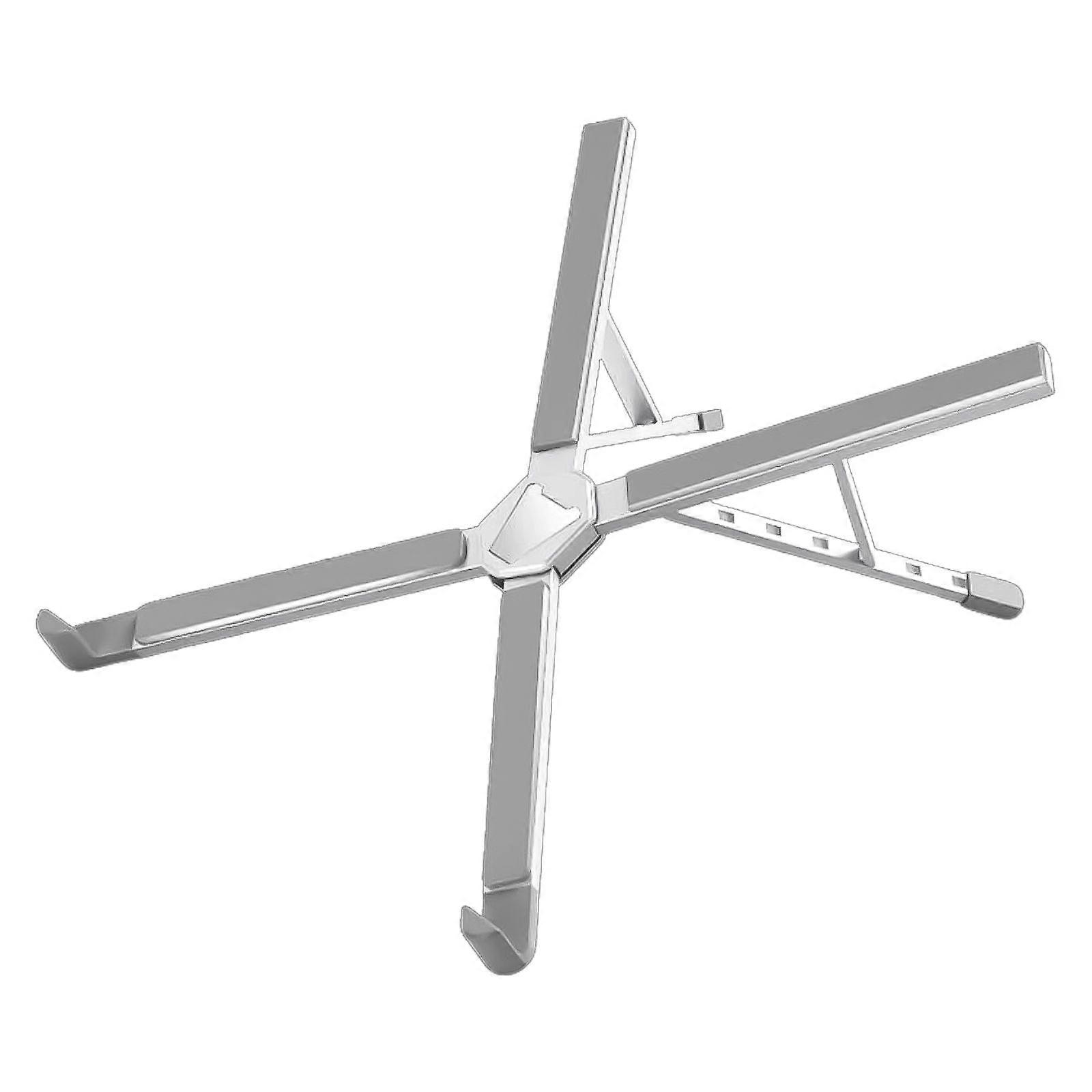 Aluminum Laptop Stand Adjustable Angle Ergonomic Bracket Heat Dissipation Desktop Holder With USB TypeC PD100W Adapter  Silver