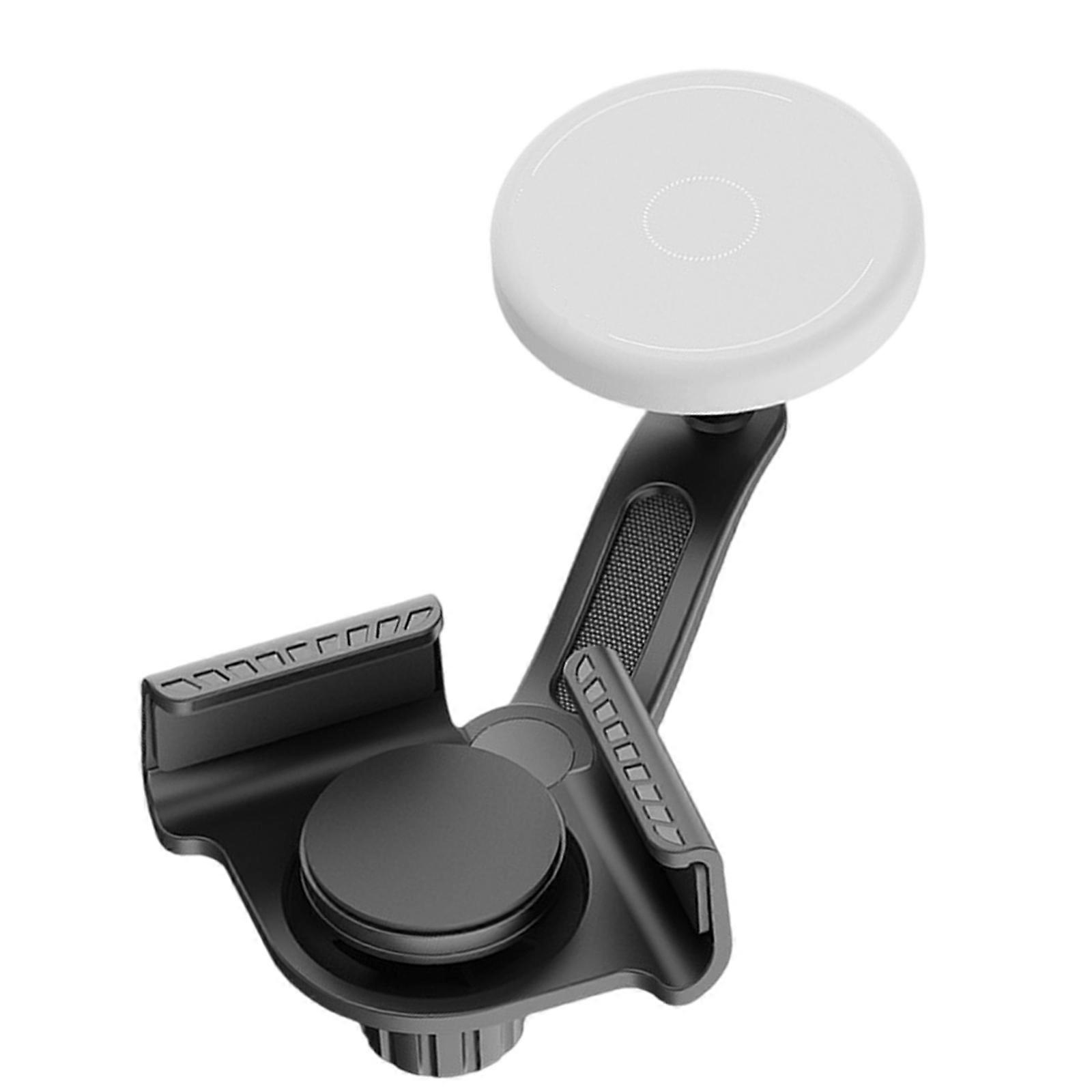 Horizontal/Vertical Dashboard Phone Holder Rack 360 Degree Rotating Magnetic Base For Modern Vehicle Infotainment System  Elegant white