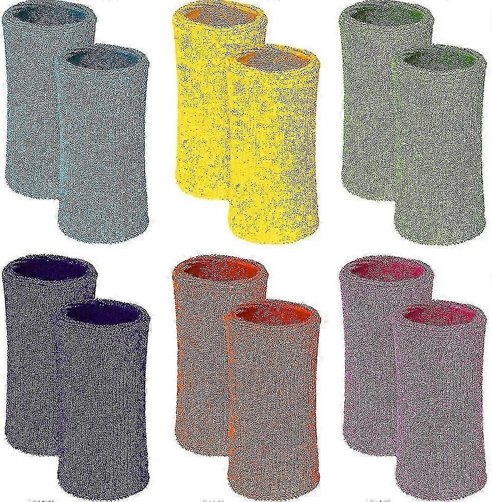 12 peças de 6 polegadas pulseira de pulso sport pulseira suor absorvente pulso