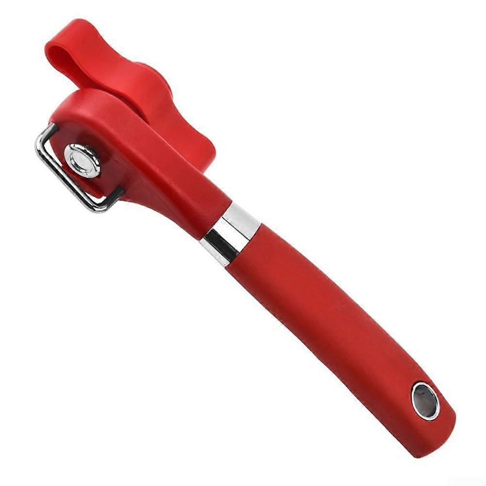 Manual Can Opener Side Cut Stainless Steel Single Handle for Home Kitchen in Red (K4 RED)