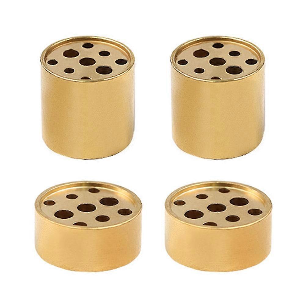 4 Copper Round Incense Holders for Home Table (Golden)