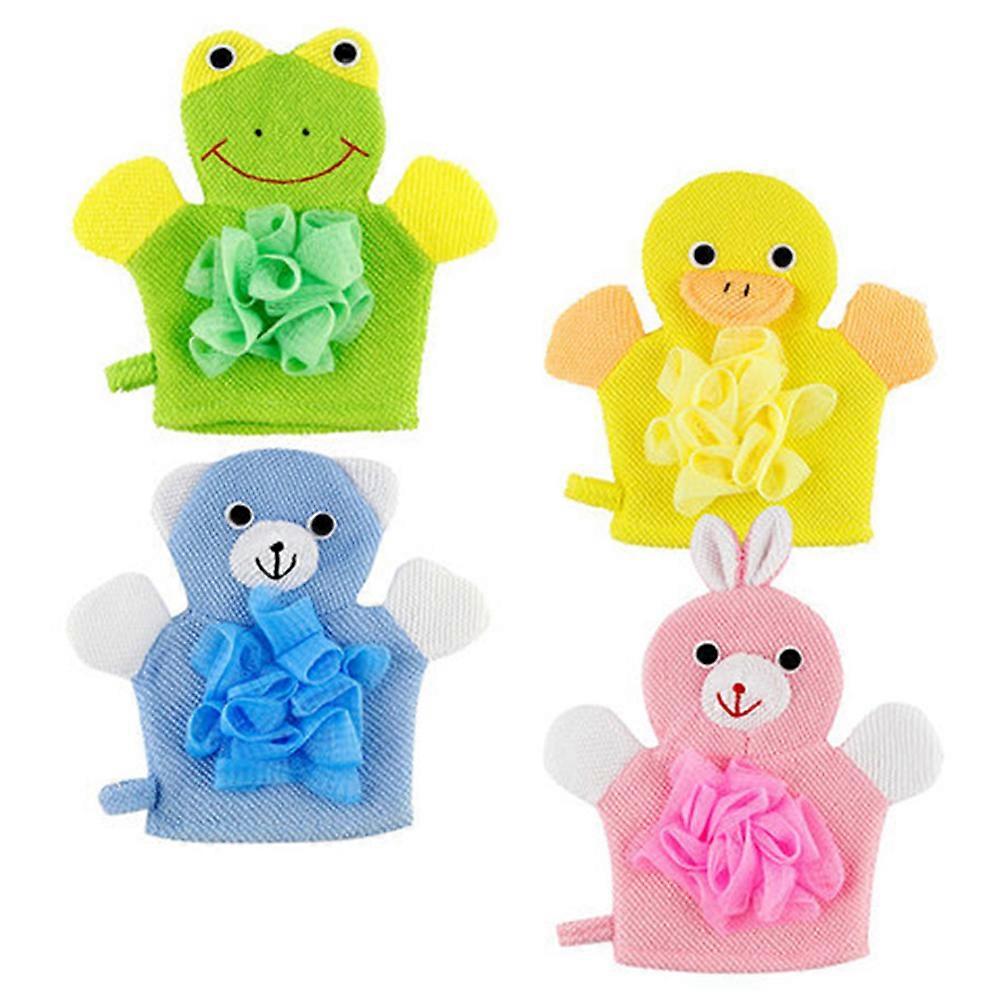 Massage Bath Towels Comfortable Children Bath Time Blue 4Pcs