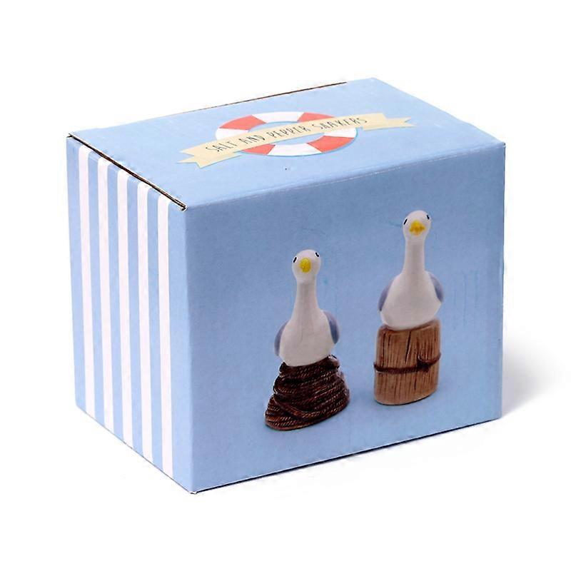 Ceramic Salt  Pepper Set - Seagull Buoy 1 Pack