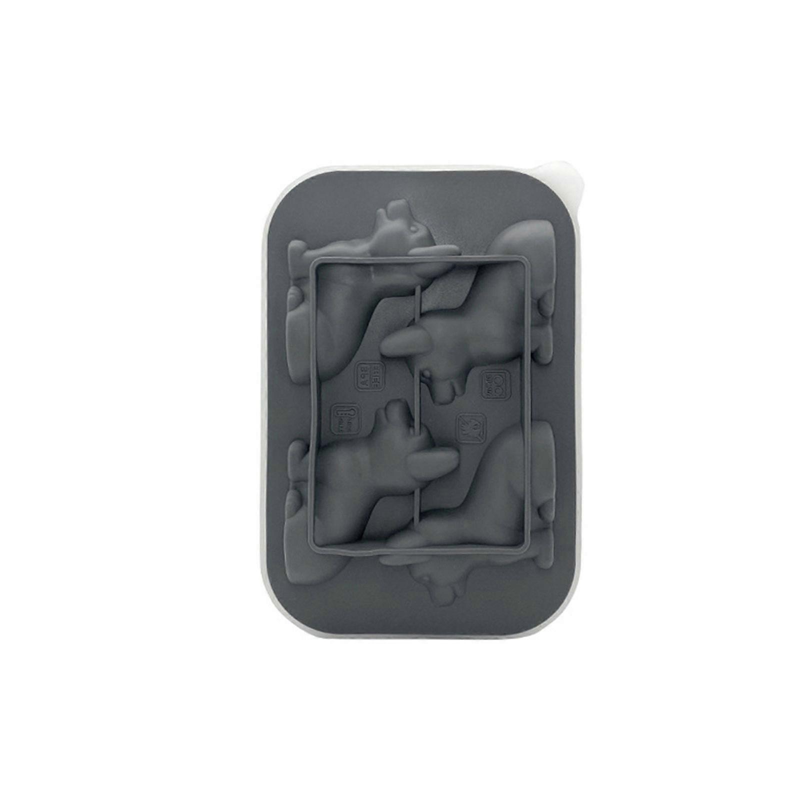Flexible Ice Cube Molds Dog Shaped Silicone Ice Cube Tray Silicone Ice Cube Maker Fashion Ice Cube Tool for Kitchen  Gray