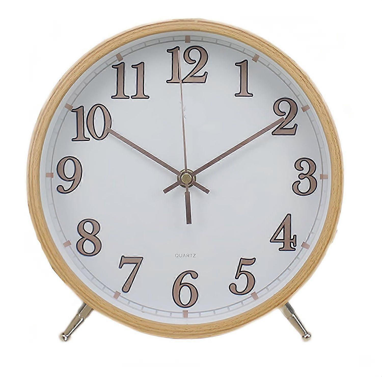 Modern Table Clock, 8 Inch Simple Design Desk Clock for Living Room, Silent Non-Ticking Clocks