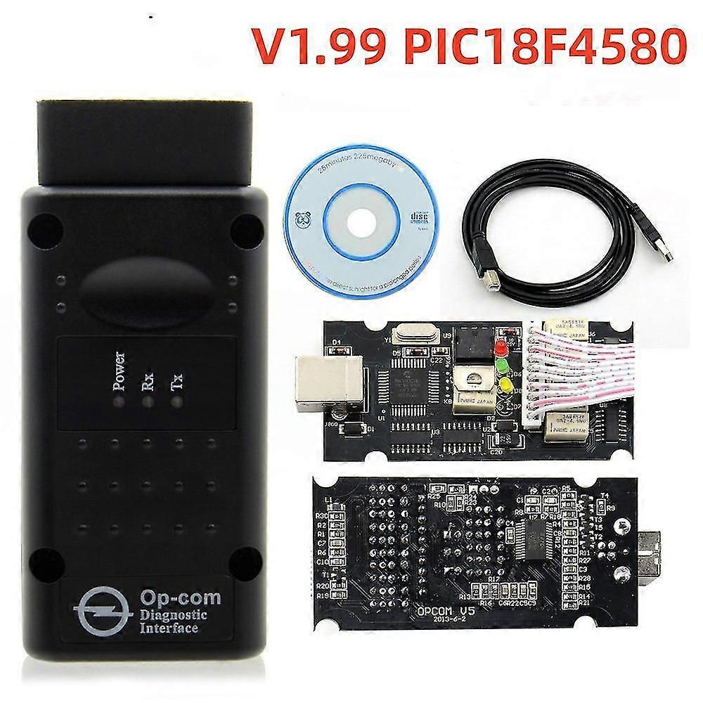 Opel Diagnostic Cable OP-Com V1.99 with PIC18F458 and FTDI Chip 45K80