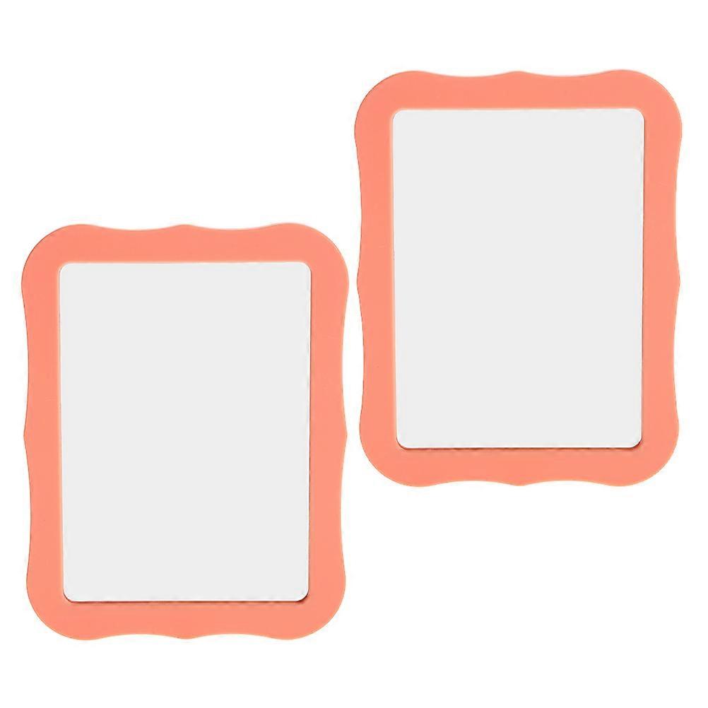 Magnetic Locking Mirror High Definition Reflection For Home Refrigerator Compact 2Pcs