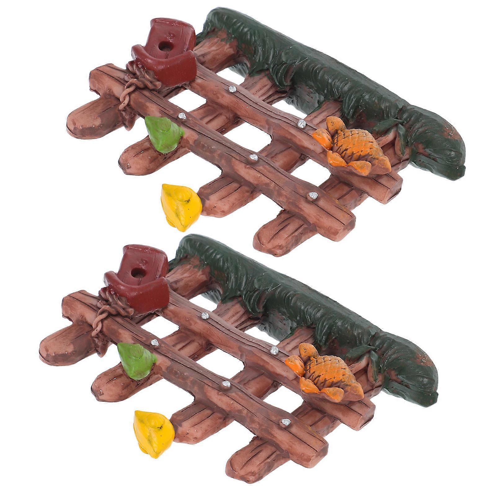 Resin Miniature Picket Fence for DIY Projects with Birds Nest 2Pcs