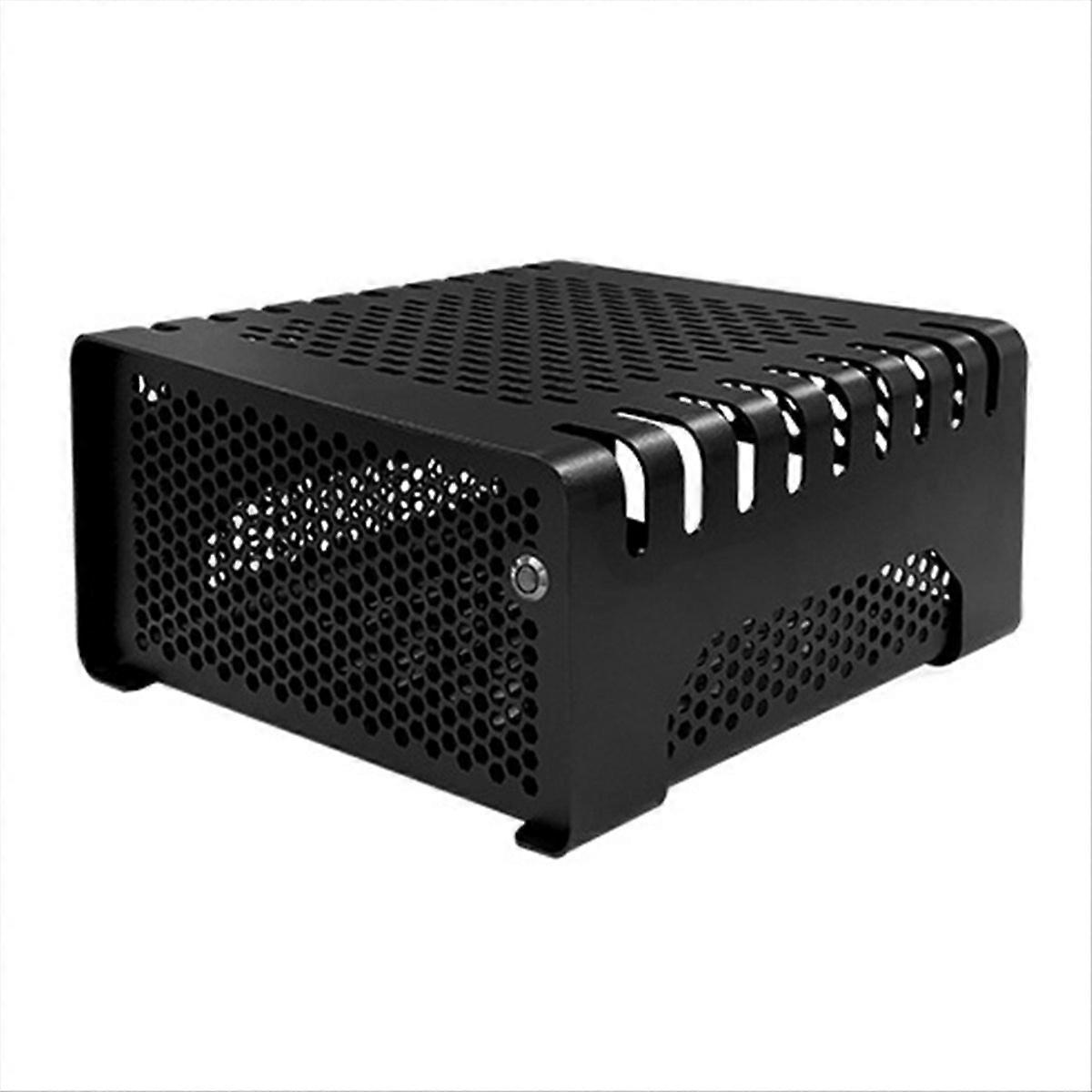 Computer Case Desktop ITX Small Case HTPC Horizontal Case Black