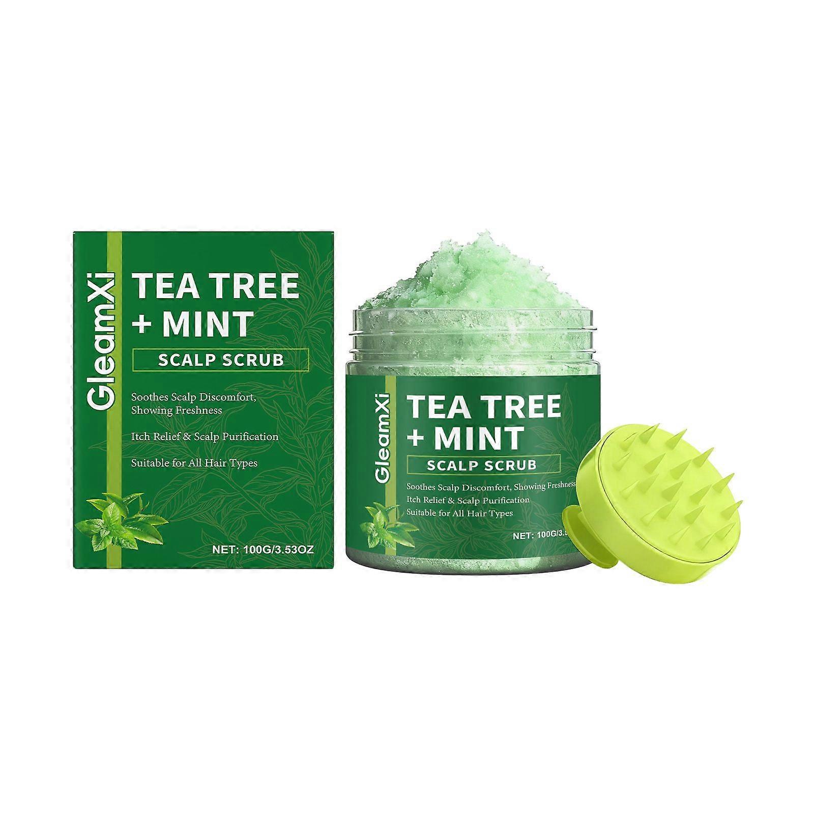 unbrand Scalp Scrub Tea Tree Scalp Exfoliator Scrub Shampoo 2-in-1 Scalp Treatment with Mint Oil Hai