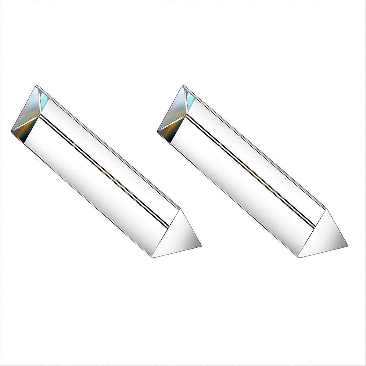 2Pcs 6Inch Crystal Optical Glass Triangular Prism for P  ography