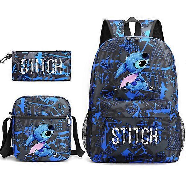 Lilo & Stitch Backpack Set School Bag. .- Perfect Lightning blue