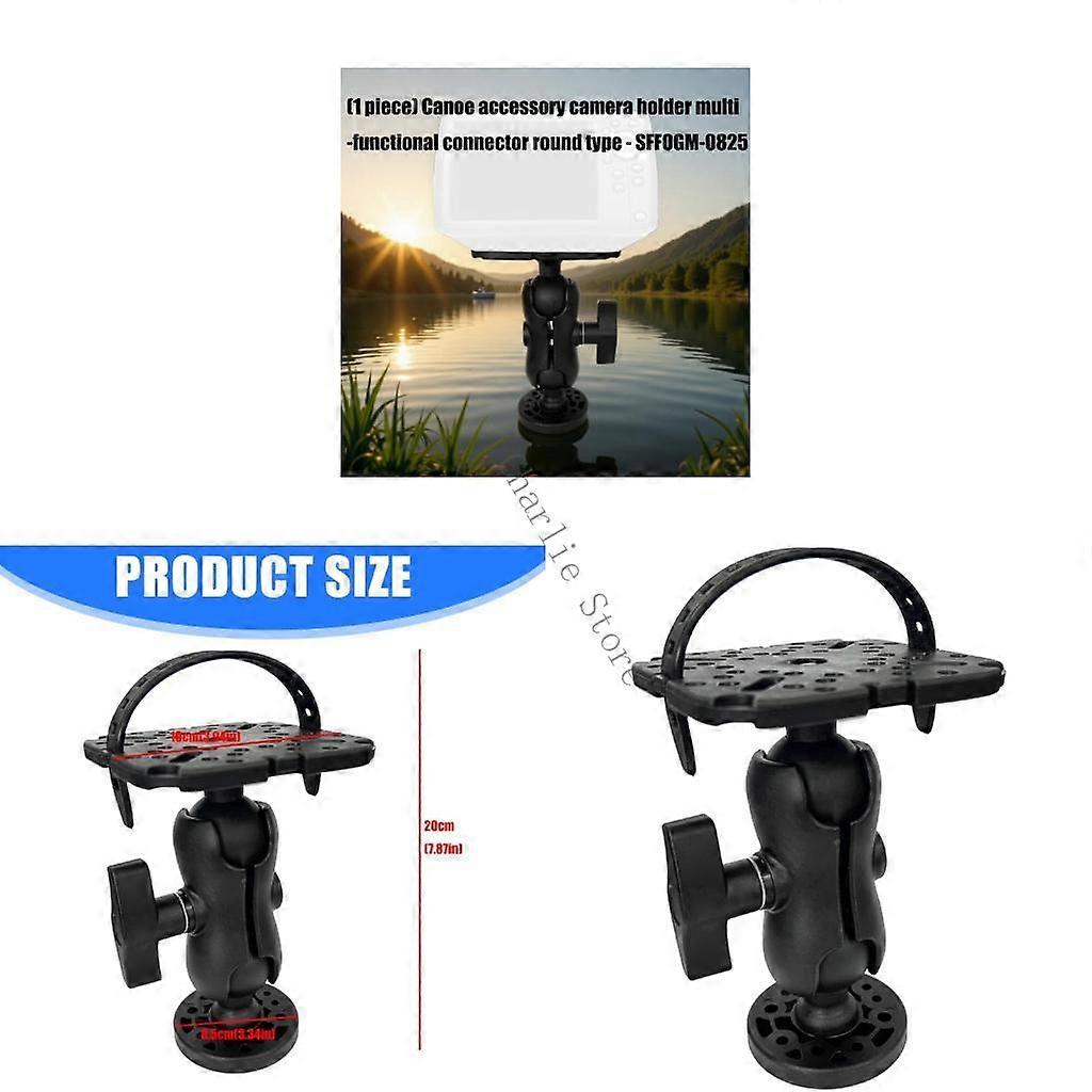 Fishfinder Rotating Ball Mount Plate 360 Degree Universal Kayak Fish Finder Plate Quick Install Marine Electronics Mount W91C