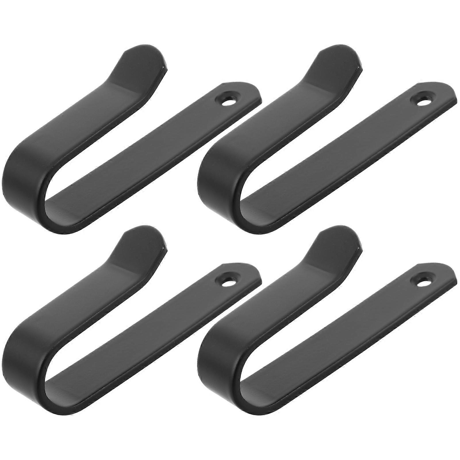 Heavy Duty Hooks for Hanging Clothes Black 4Pcs Single Design