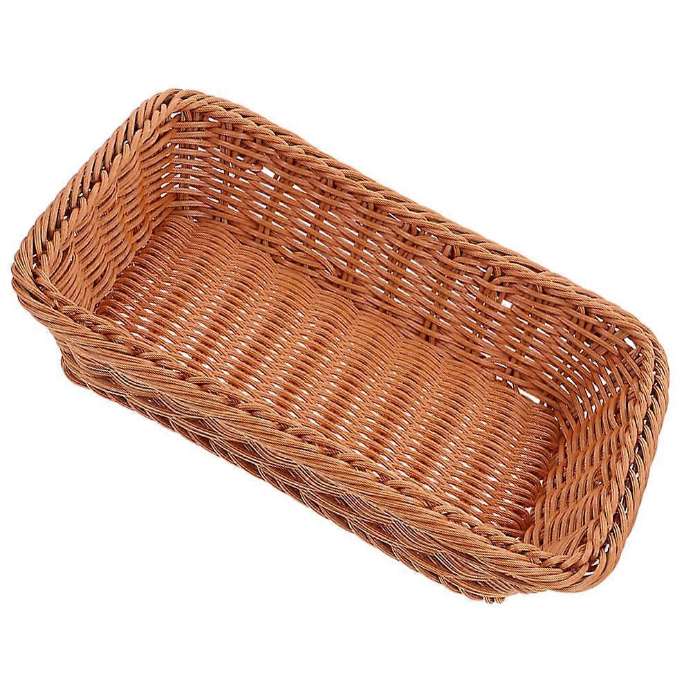 Traditional Bread Basket Handwoven Storage Basket for Bread Brown PP