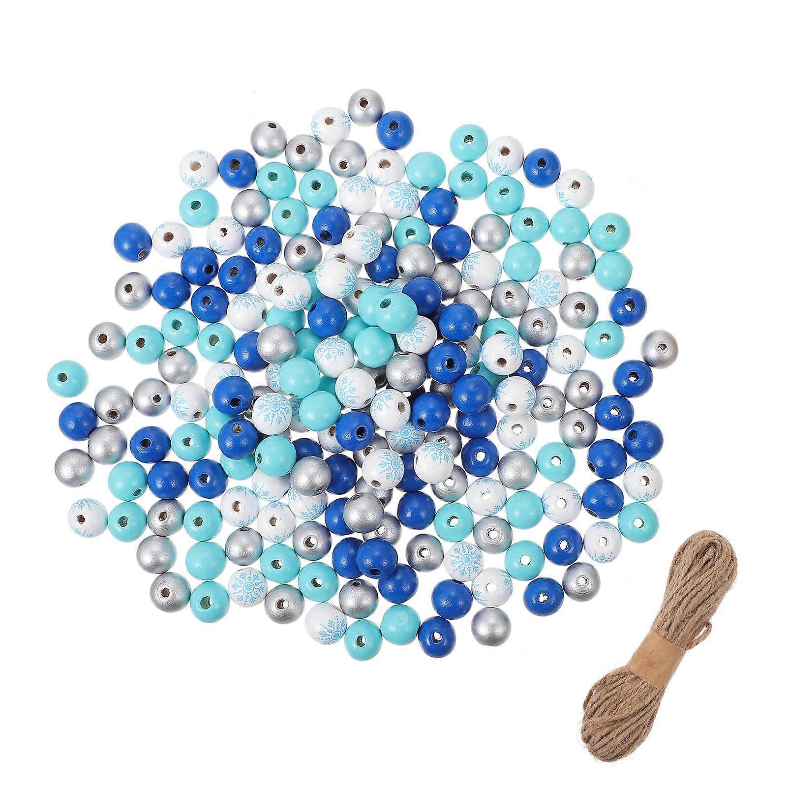 1 Set Of Colorful Natural Wood Beads Ideal For DIY Lovers Christmas Celebrations With Hole Design For Stringing