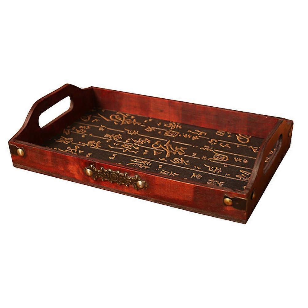 Rectangular Wooden Tray for Tea Serving 3 Pieces Set for Storage Use