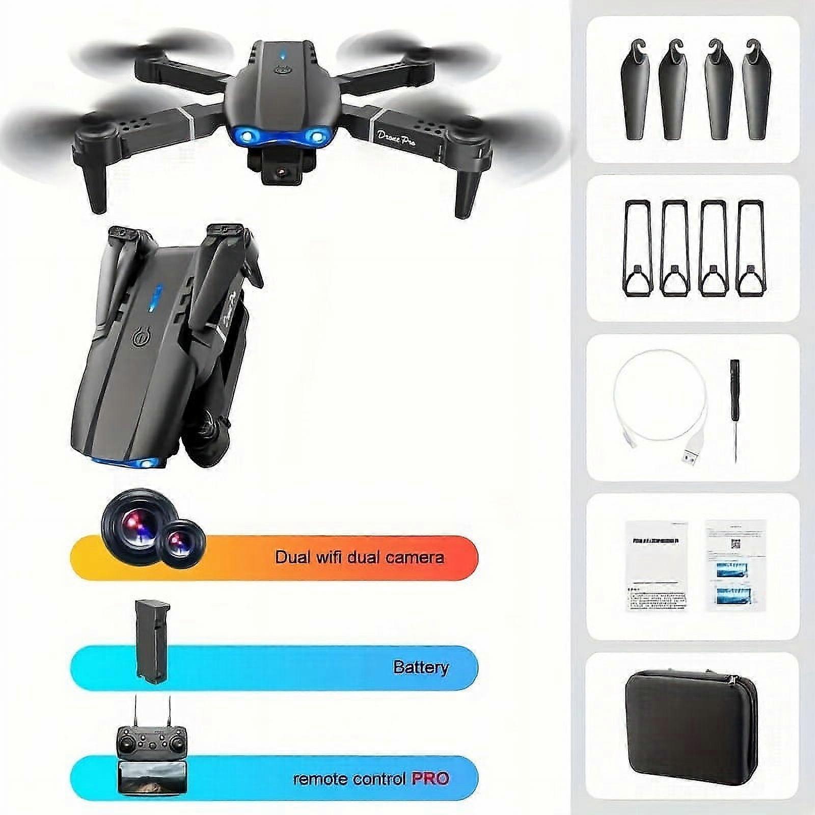 1pc E99 Drone with Two Cameras, Foldable RC Drone with Protection Rack, Compatible with Indoor & Outdoor Use, Gift for Beginners